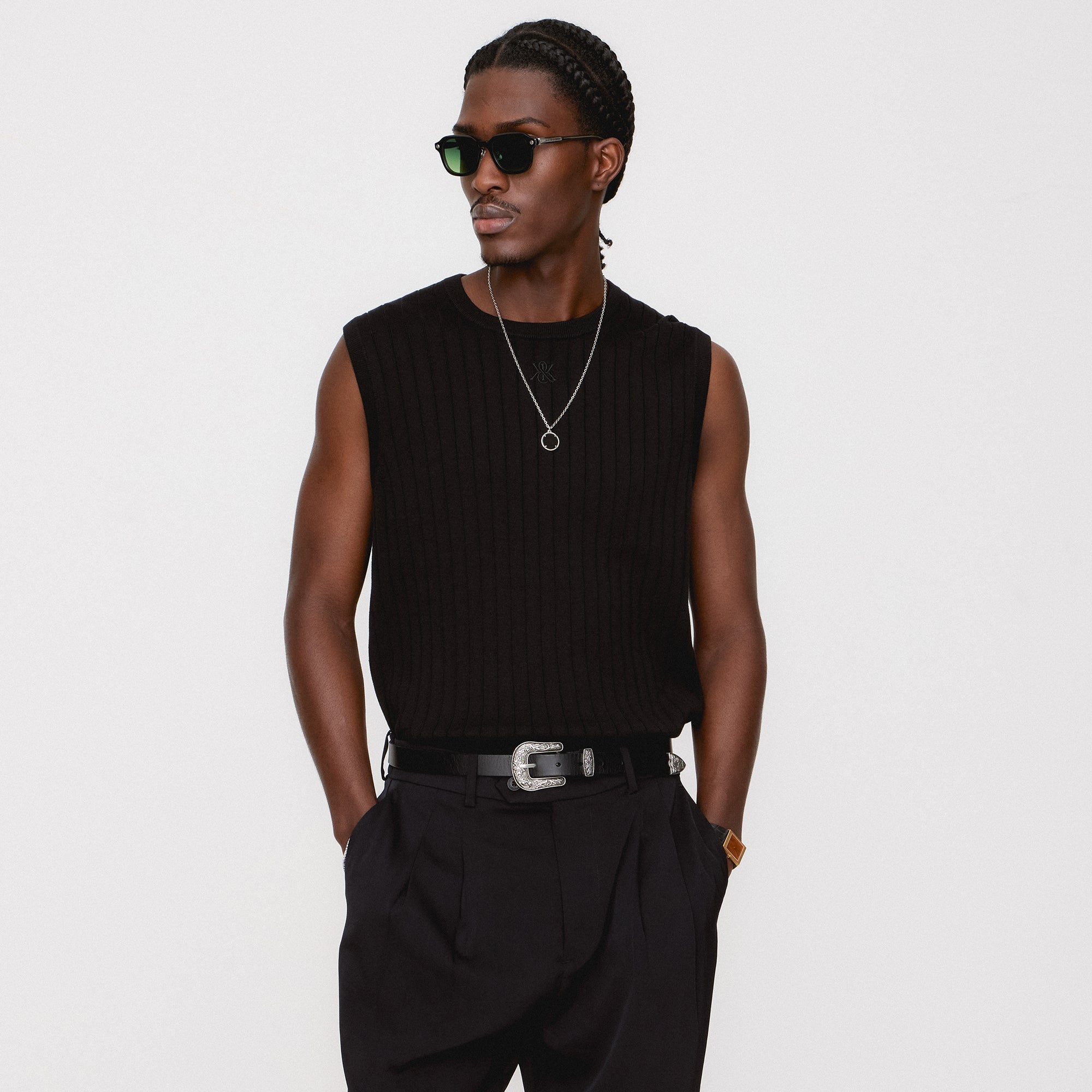 Kith Rhys Knit Stripe Vest - Black | Kith Black