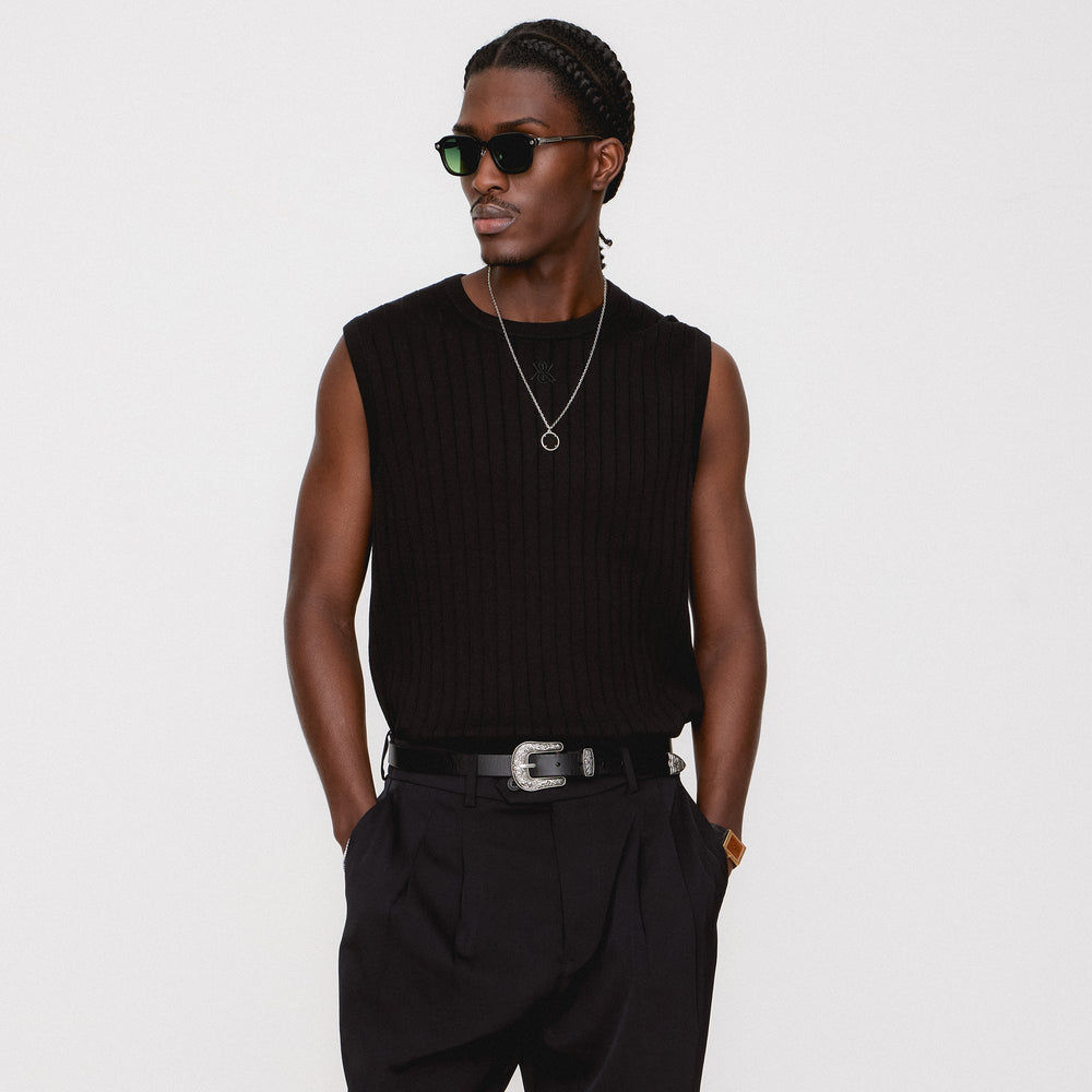 Kith Rhys Knit Stripe Vest - Black | Kith Black