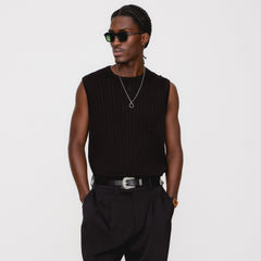 Kith Rhys Knit Stripe Vest - Black | Kith Black