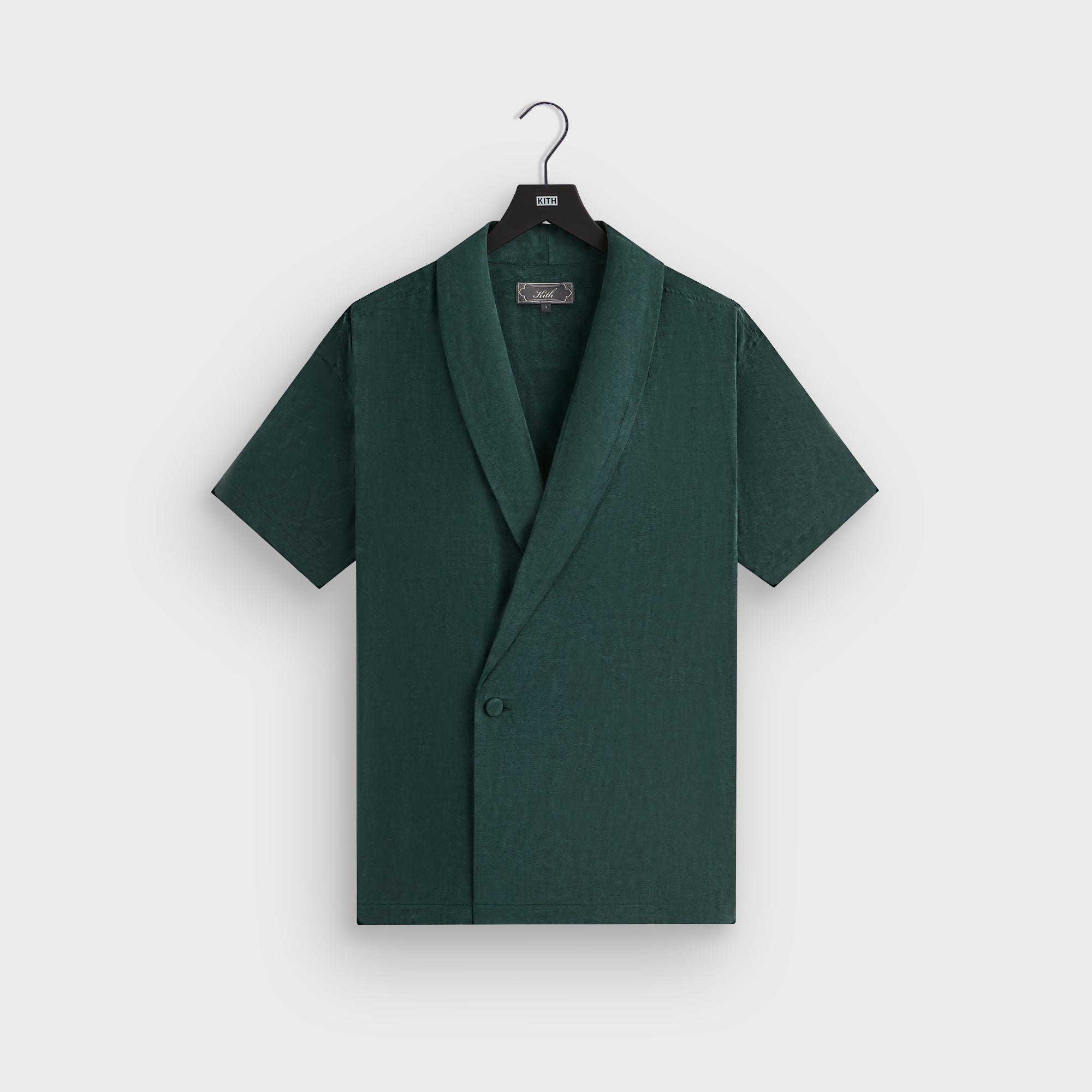 Kith Cupro Linen Short Sleeve Thompson Crossover Shirt - Stadium | Kith Stadium