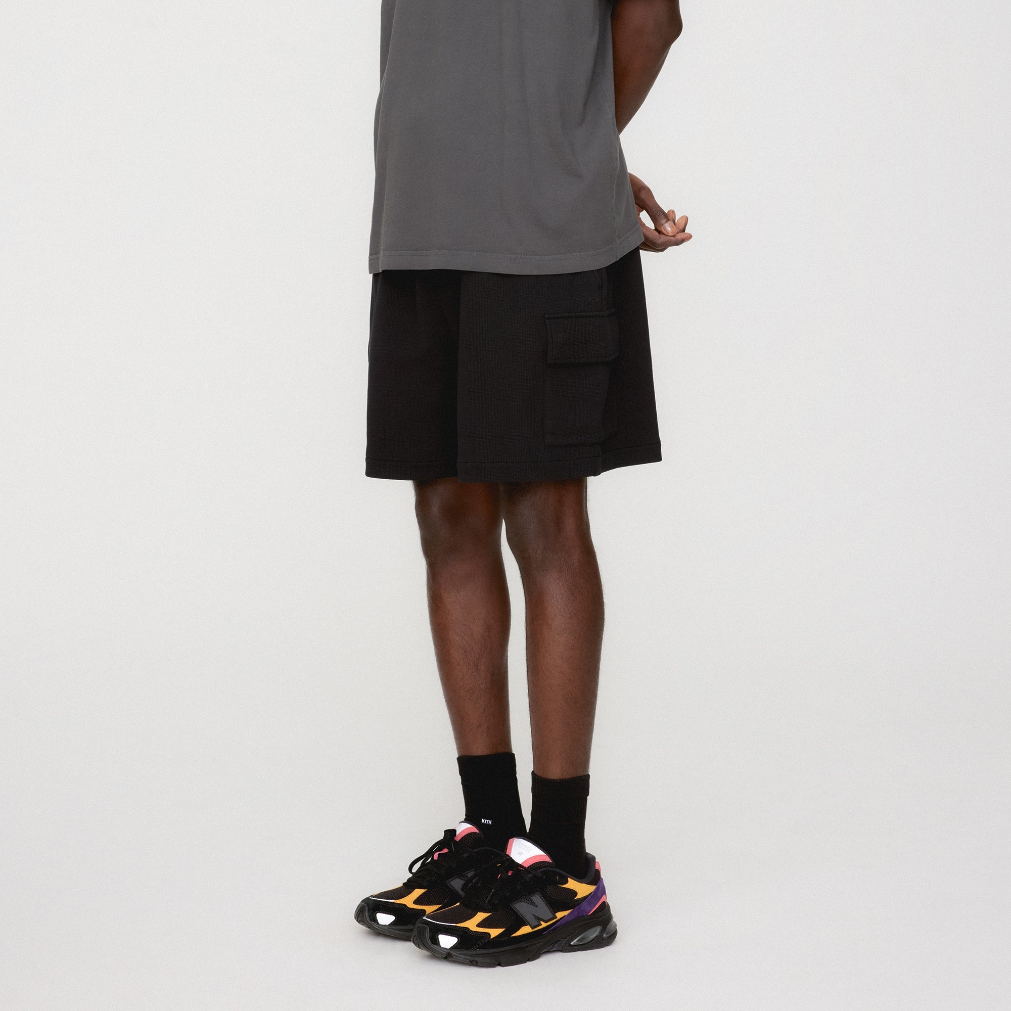 Kith Micro Waffle Fairfax Cargo Short - Black | Kith Black