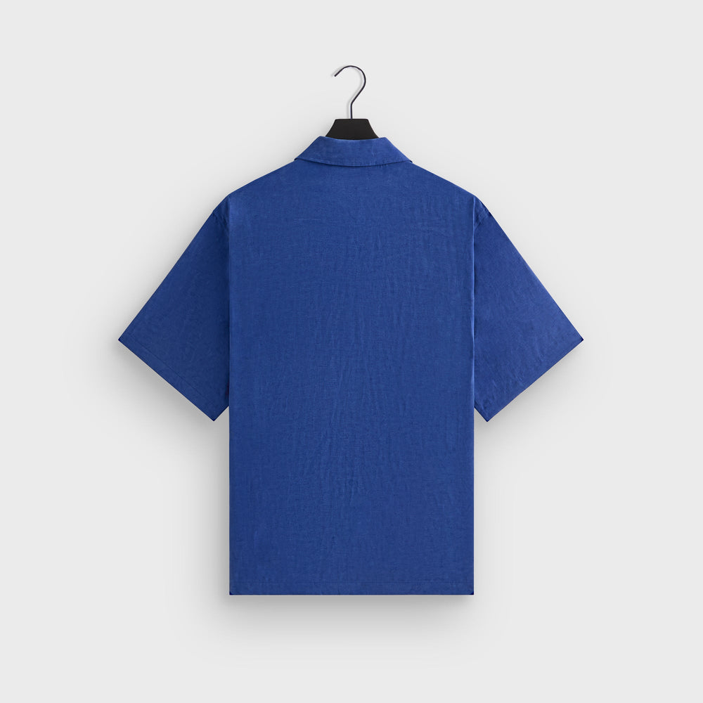 Kith Cupro Linen Short Sleeve Boxy Collared Overshirt - Current | Kith Current