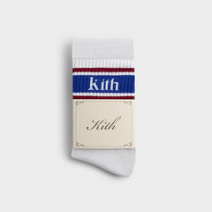 Kith 3-Pack Variegated Striped Mid Crew Socks - White | Kith White