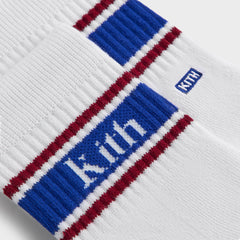 Kith 3-Pack Variegated Striped Mid Crew Socks - White | Kith White