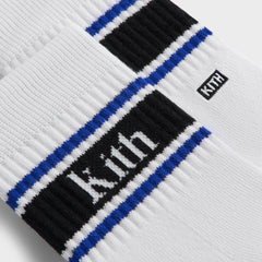 Kith 3-Pack Variegated Striped Mid Crew Socks - White | Kith White