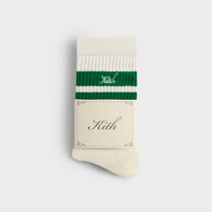 Kith 3-Pack Striped Mid Crew Socks - White | Kith White