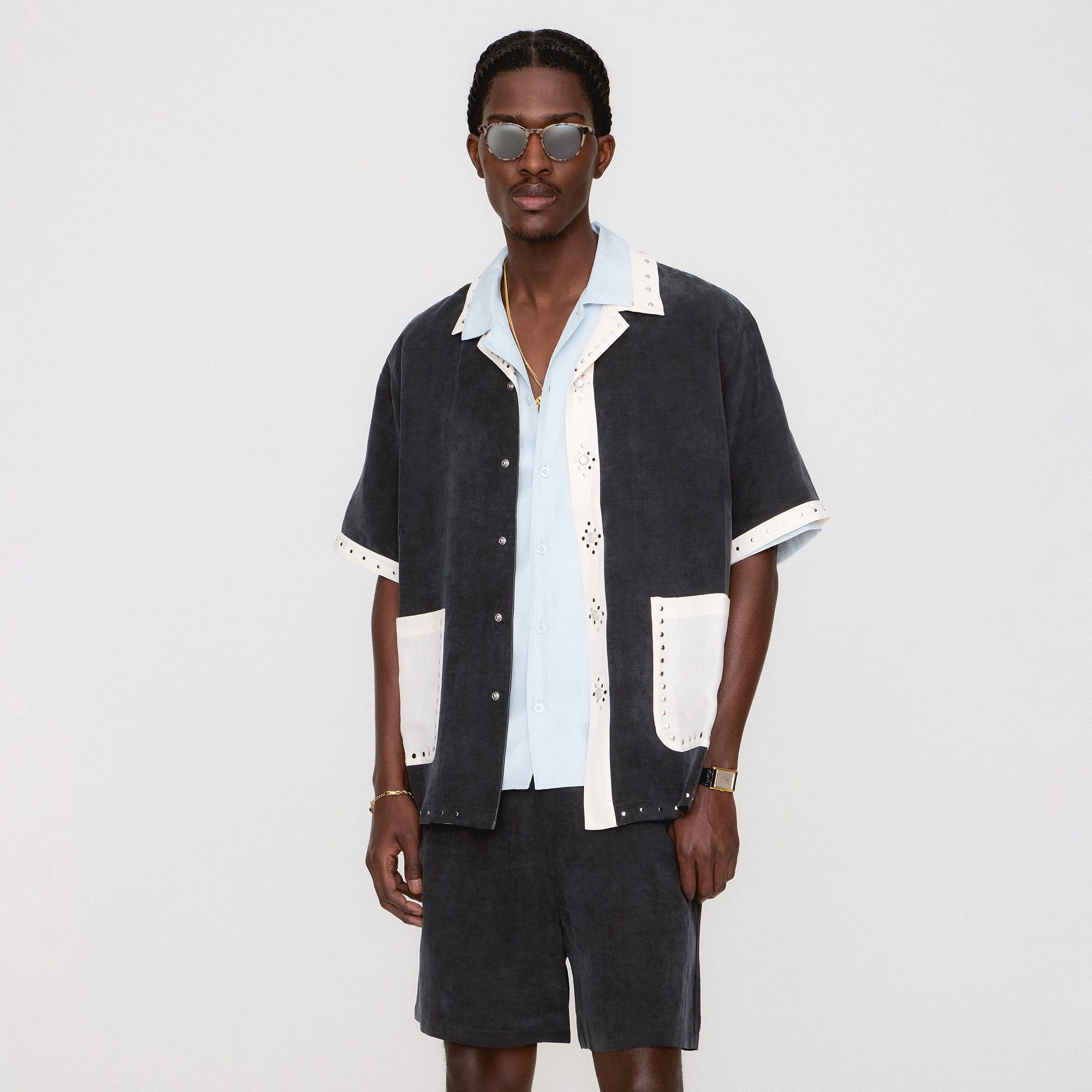 &Kin Sawyer Short Sleeve Camp Collar Shirt - Black | Kith Black