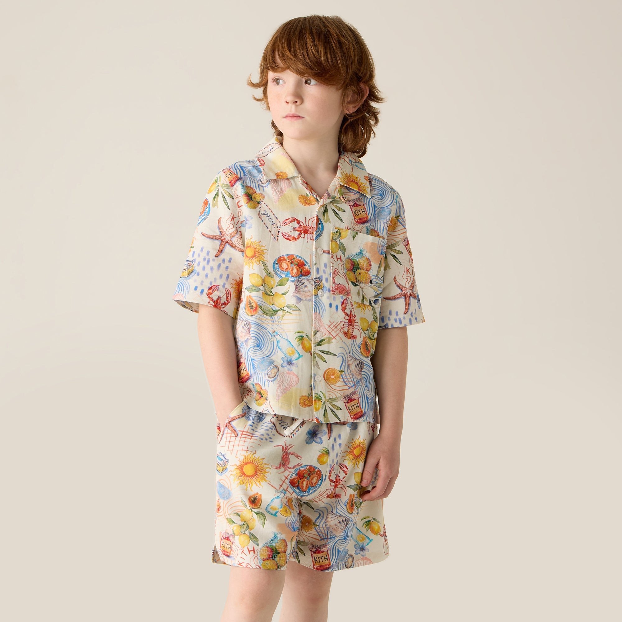 Kith Kids Summer Picnic Thompson Camp Shirt - Sandrift | Kith Sandrift