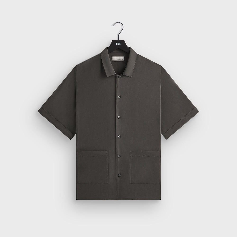 &Kin Silk Habotai Short Sleeve Reade Shirt - Somber | Kith Somber