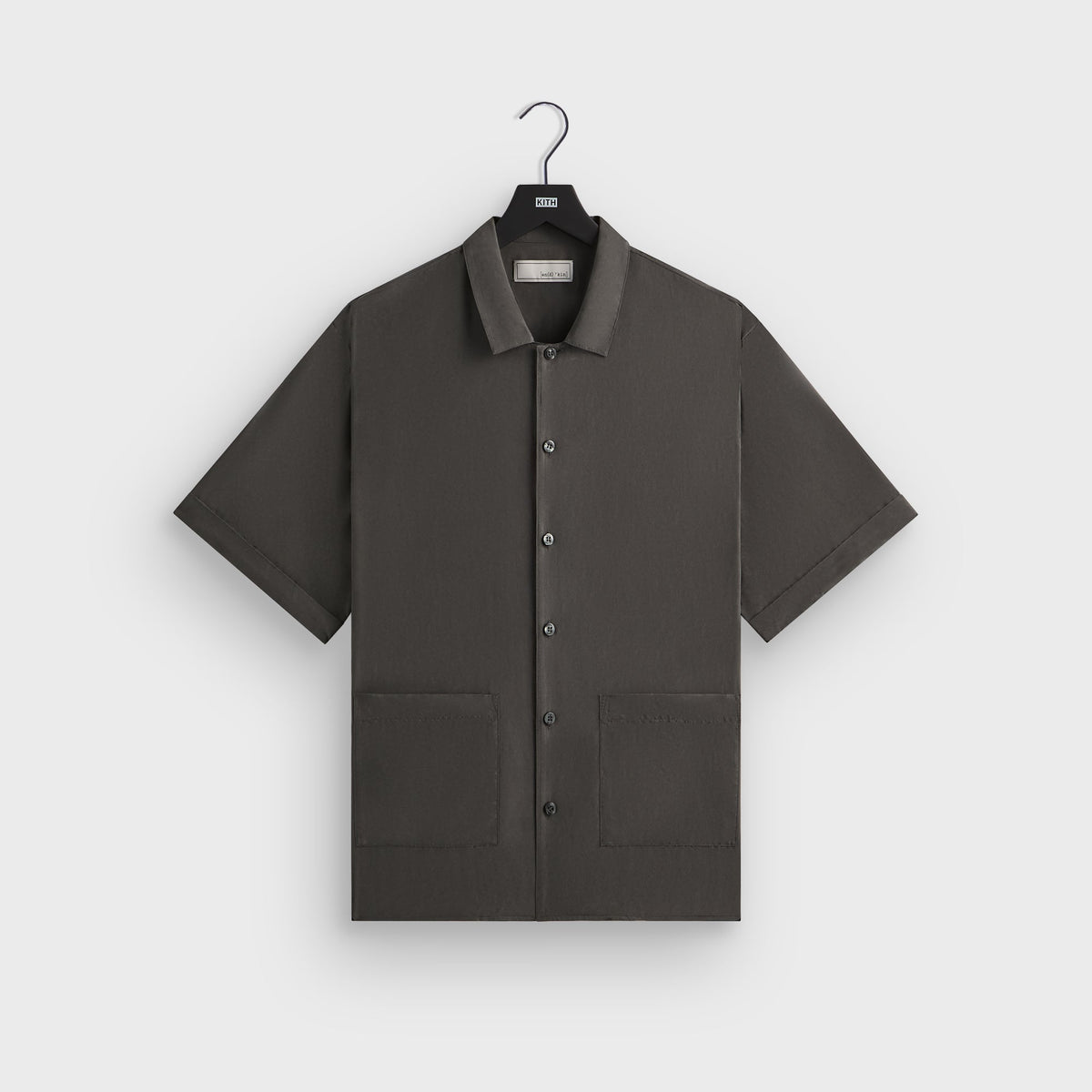 &Kin Silk Habotai Short Sleeve Reade Shirt - Somber | Kith Somber
