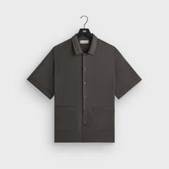 &Kin Silk Habotai Short Sleeve Reade Shirt - Somber | Kith Somber