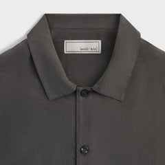 &Kin Silk Habotai Short Sleeve Reade Shirt - Somber | Kith Somber