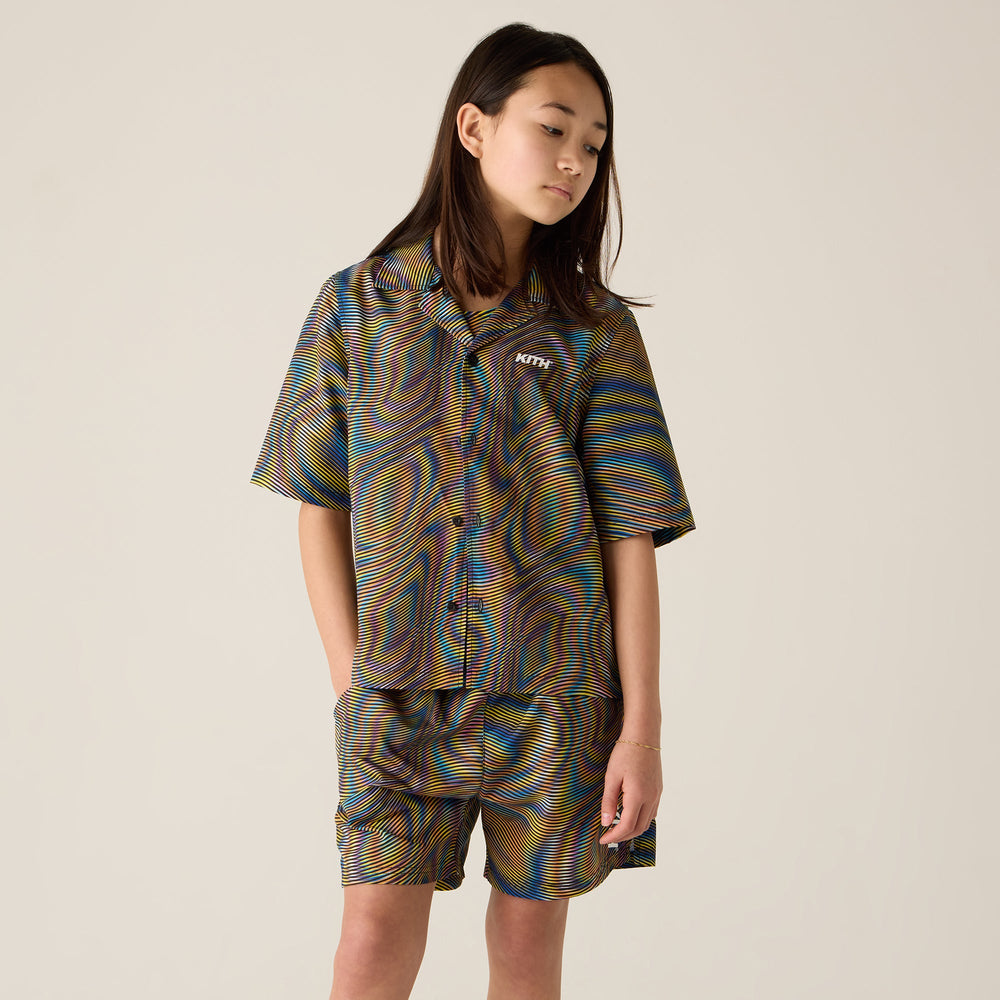 Kith Kids Moire Camp Shirt - Black | Kith Black