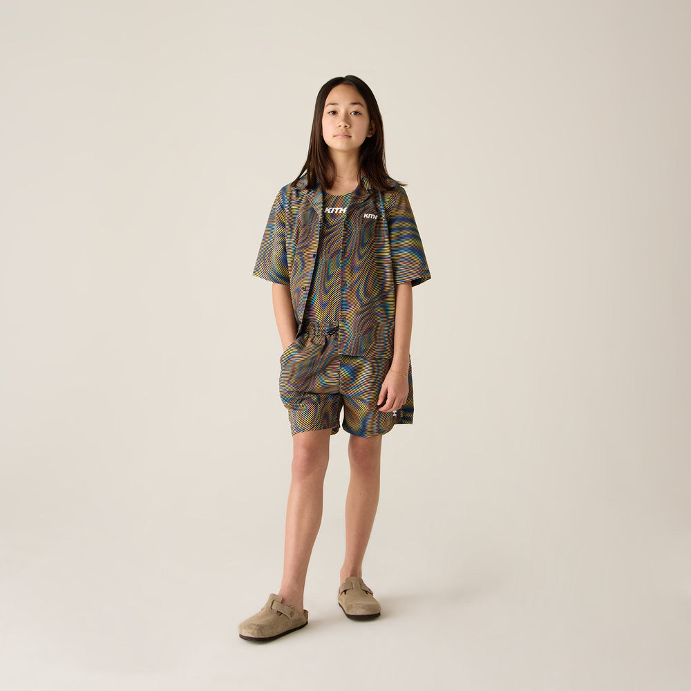 Kith Kids Moire Camp Shirt - Black | Kith Black