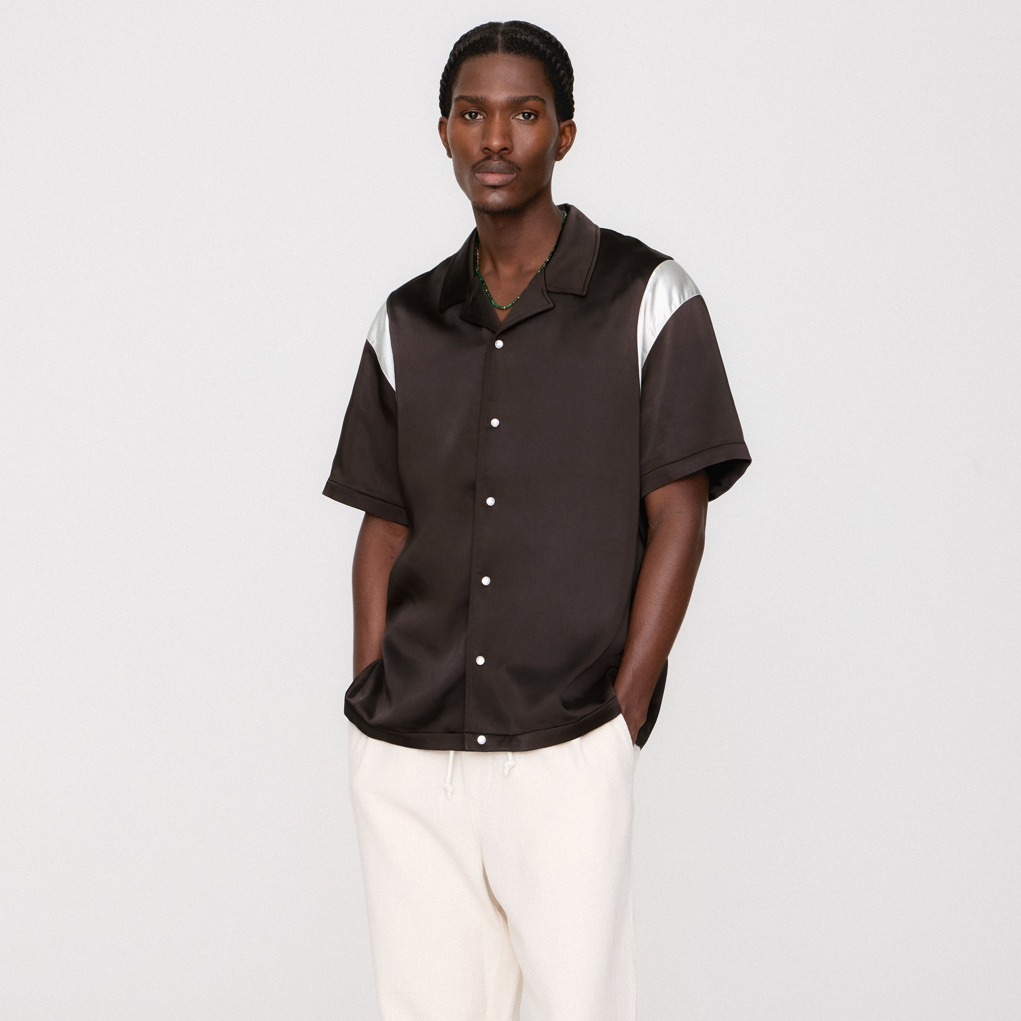 &Kin Washed Satin Landon Souvenir Shirt - Kindling | Kith Kindling