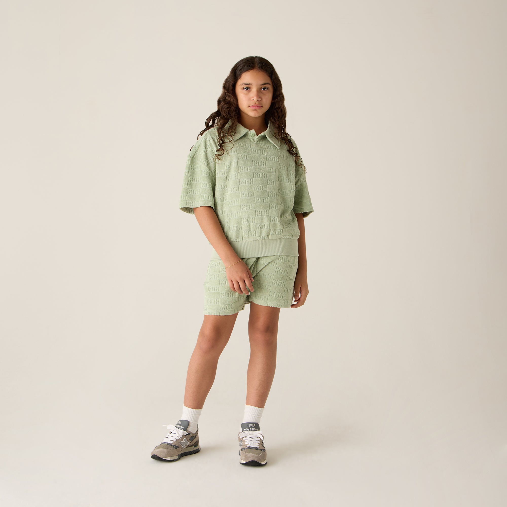 Kith Kids Monogram Terry Liam Short - Tranquility | Kith Tranquility