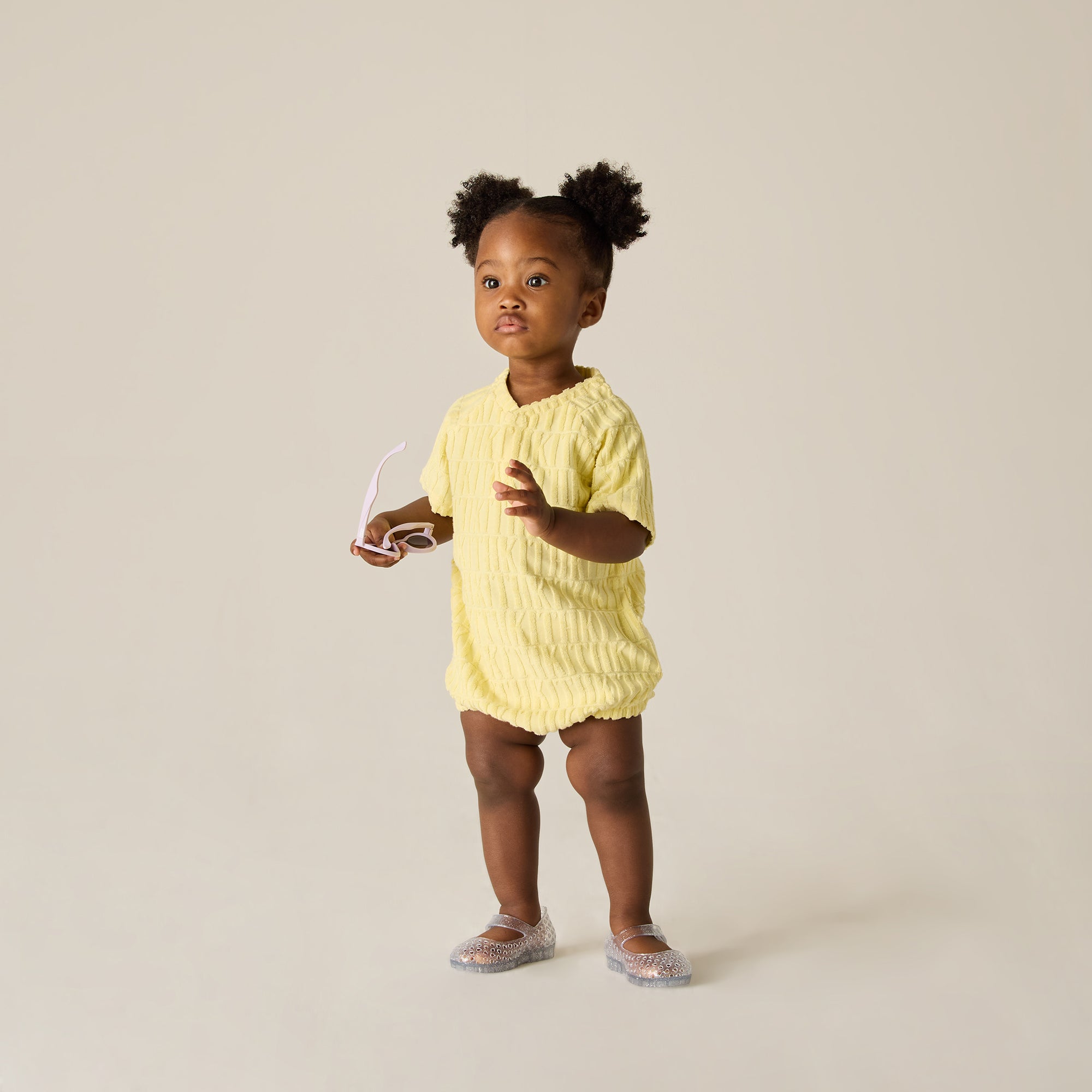 Kith Baby Monogram Terry Henley Romper - Ray | Kith Ray