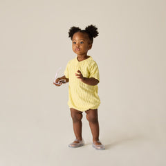 Kith Baby Monogram Terry Henley Romper - Ray | Kith Ray