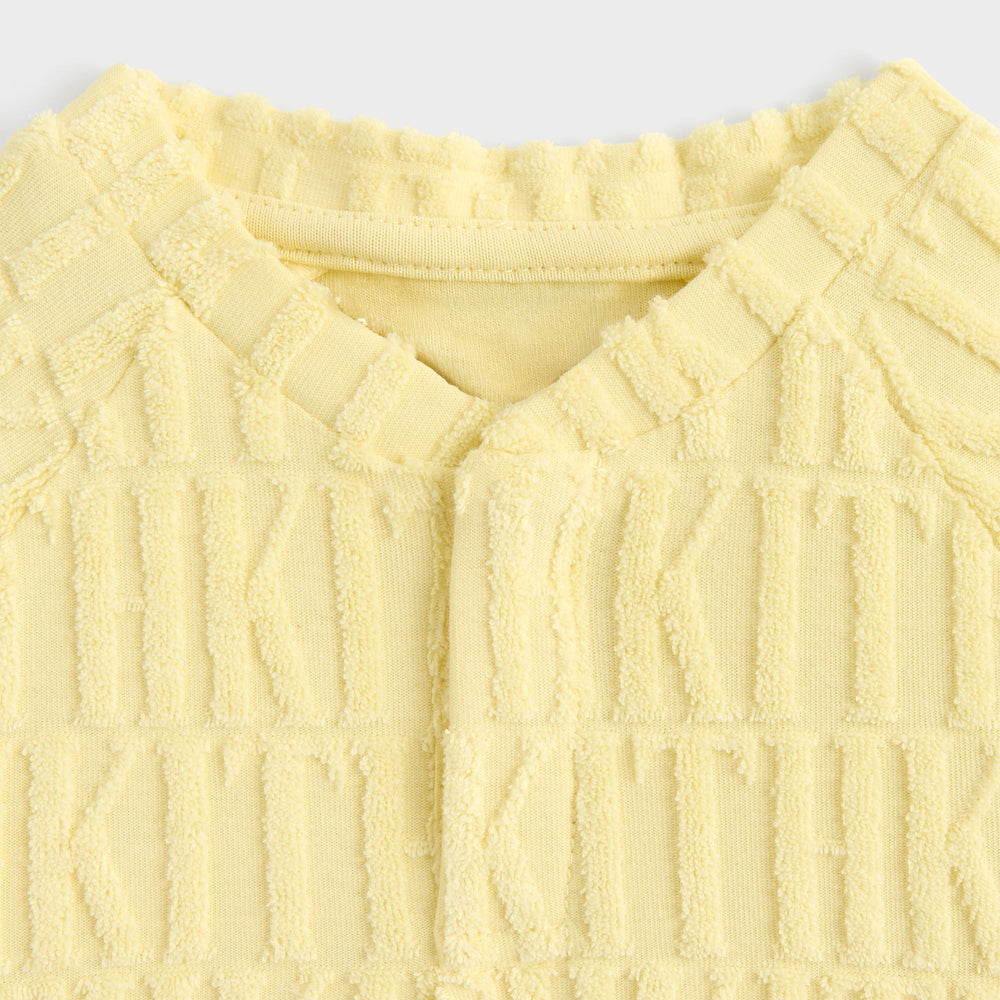 Kith Baby Monogram Terry Henley Romper - Ray | Kith Ray