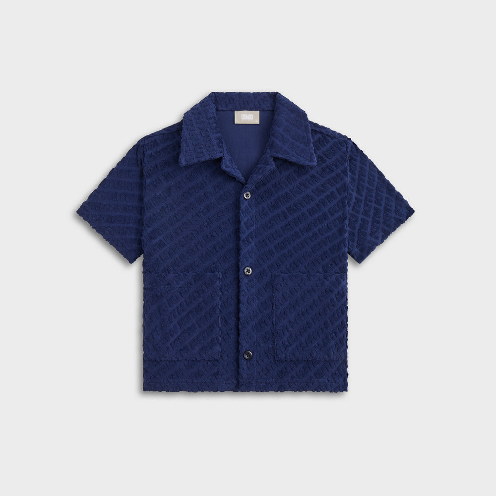 Kith Kids Monogram Terry Camp Shirt - Screen | Kith Screen