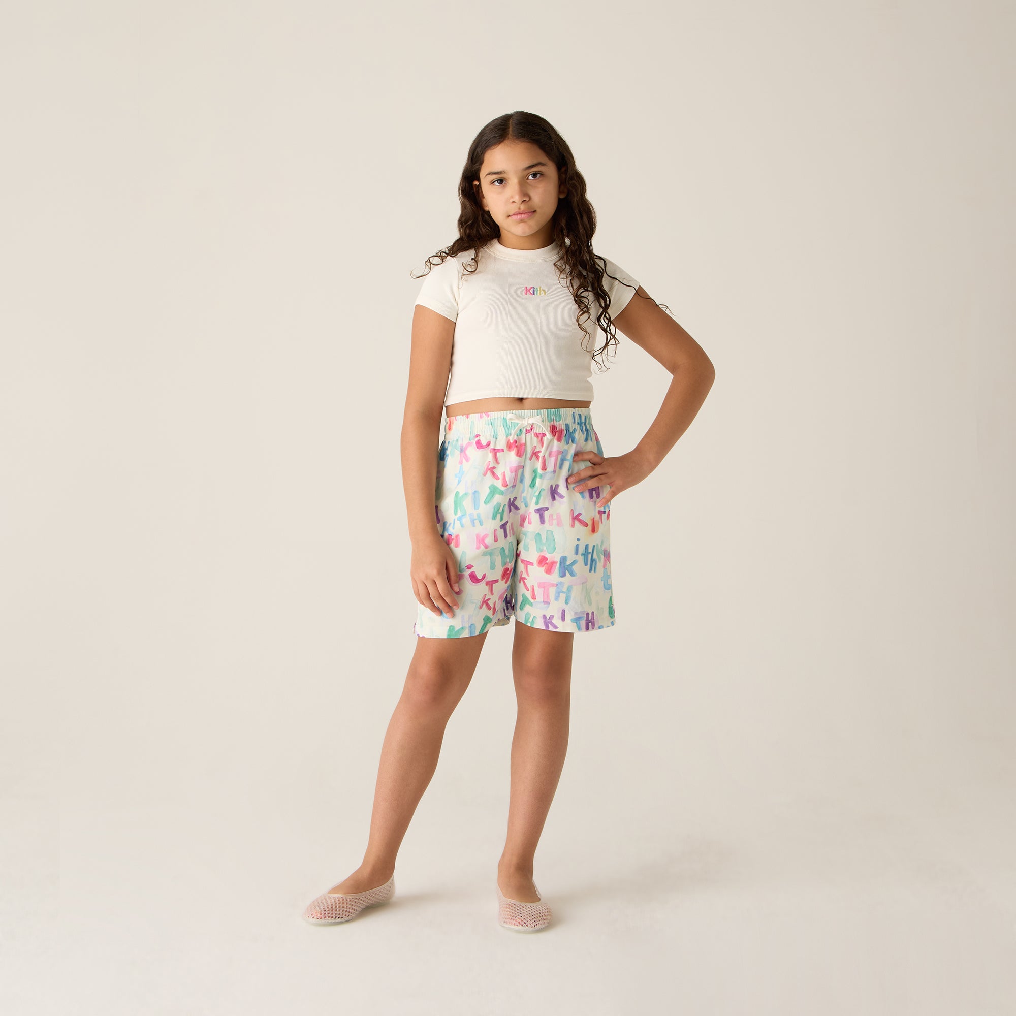 Kith Kids Watercolor Camp Short - White | Kith White