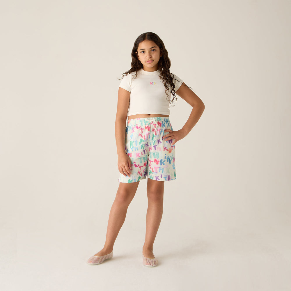 Kith Kids Watercolor Camp Short - White | Kith White