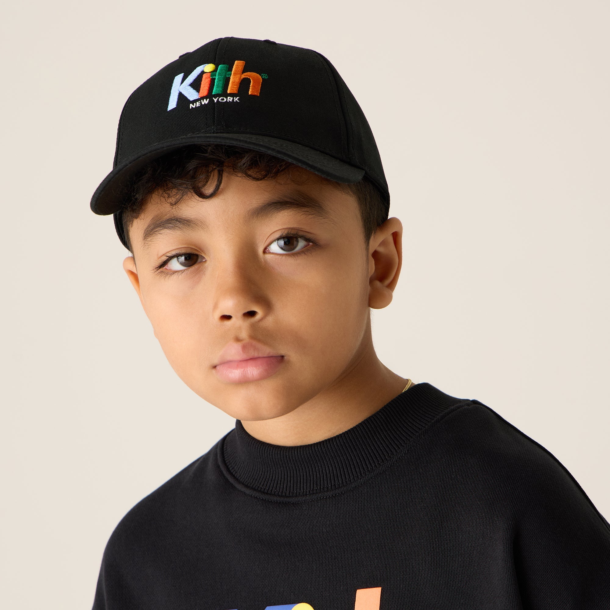 Kith Kids Multi Color Logo Classic Cap - Black Beauty | Kith Black Beauty