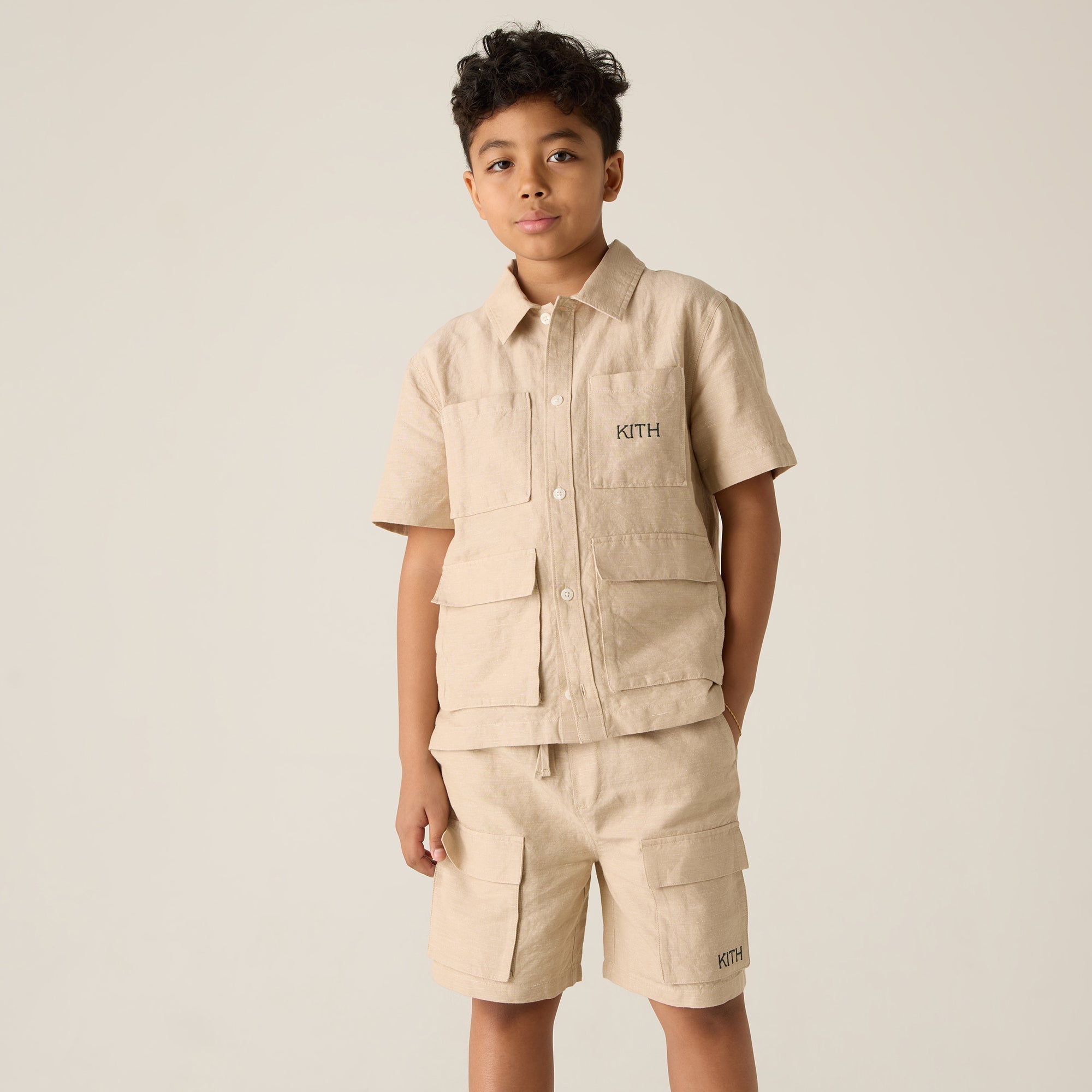 Kith Kids Belmont Cargo Short - Canvas | Kith Canvas