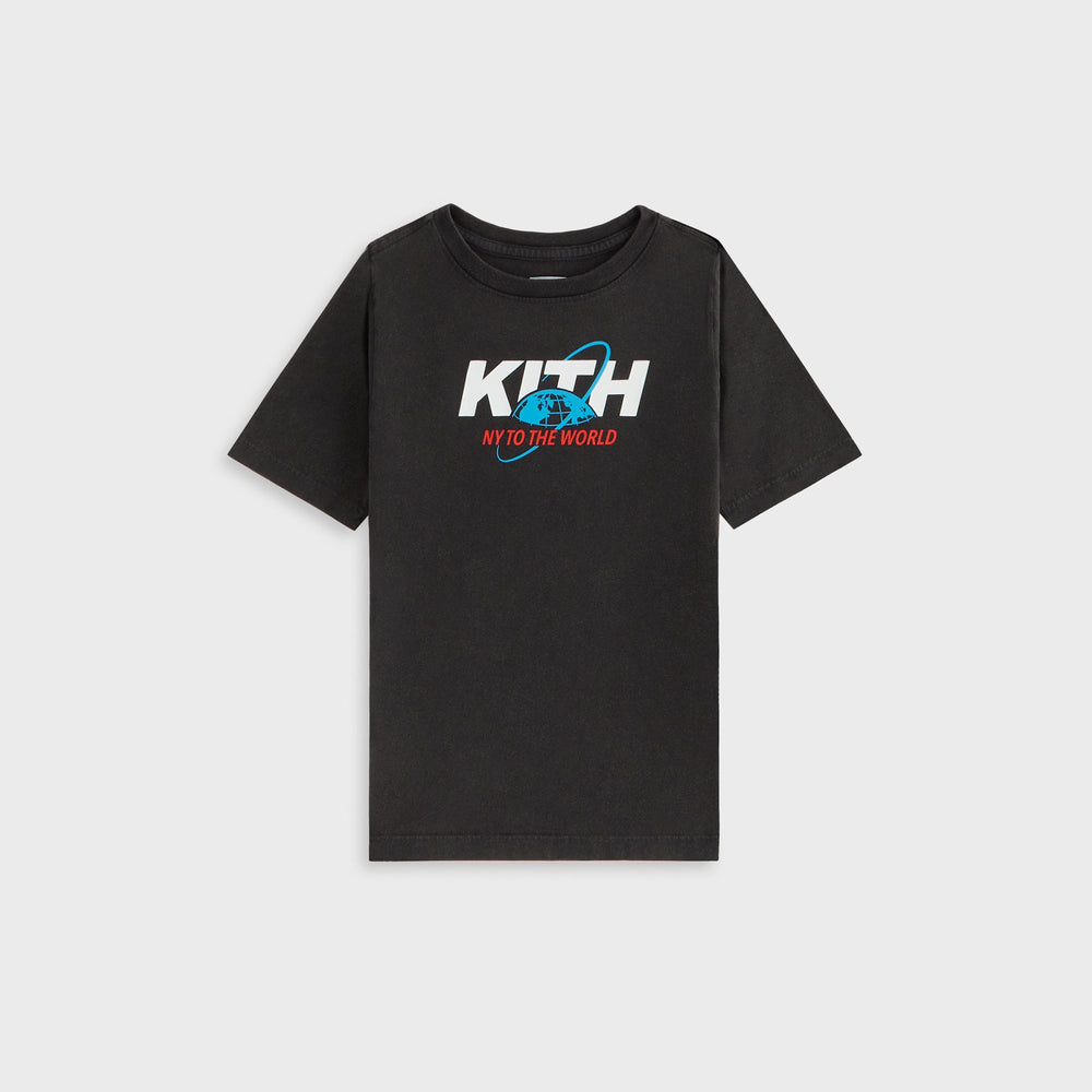 Kith Kids New York to the World Unisphere Vintage Tee - Black | Kith Black