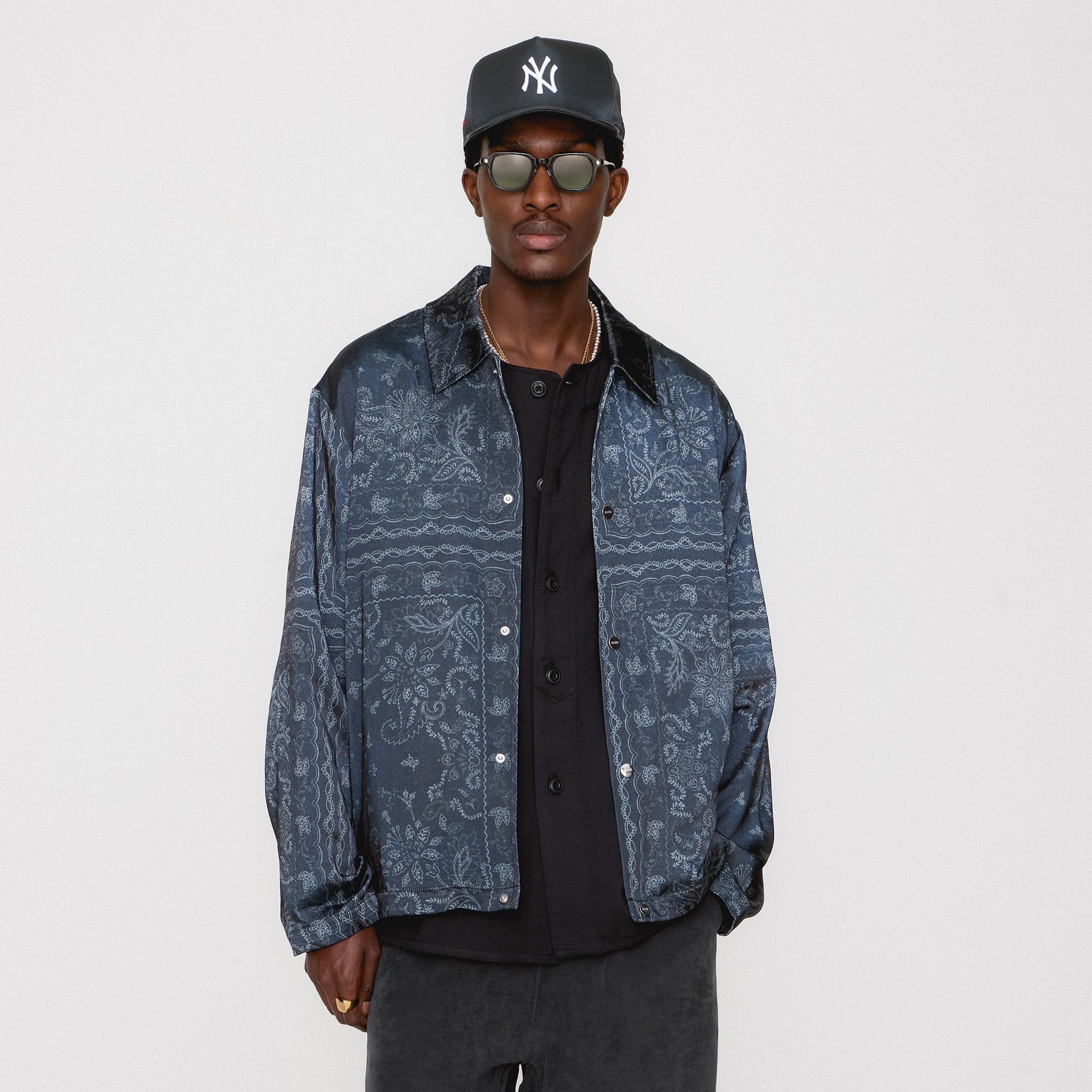 Kith Panelled Bandana Long Sleeve Coaches Jacket - Black | Kith Black