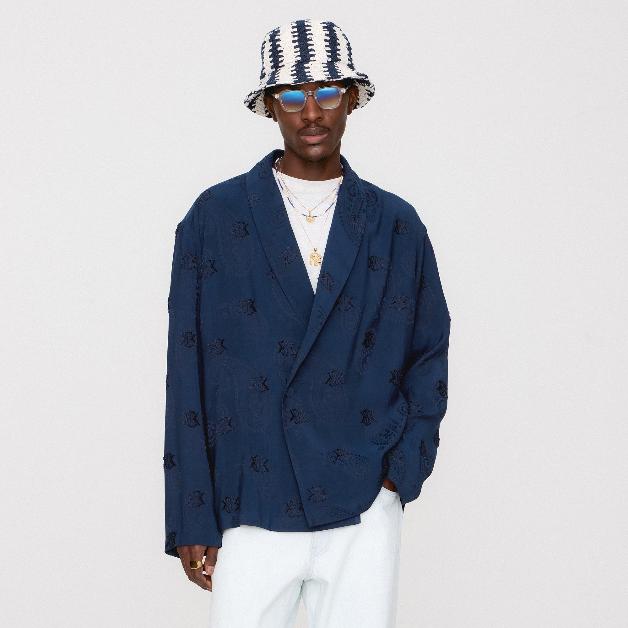Kith Long Sleeve Thompson Crossover Shirt - Nocturnal | Kith Nocturnal