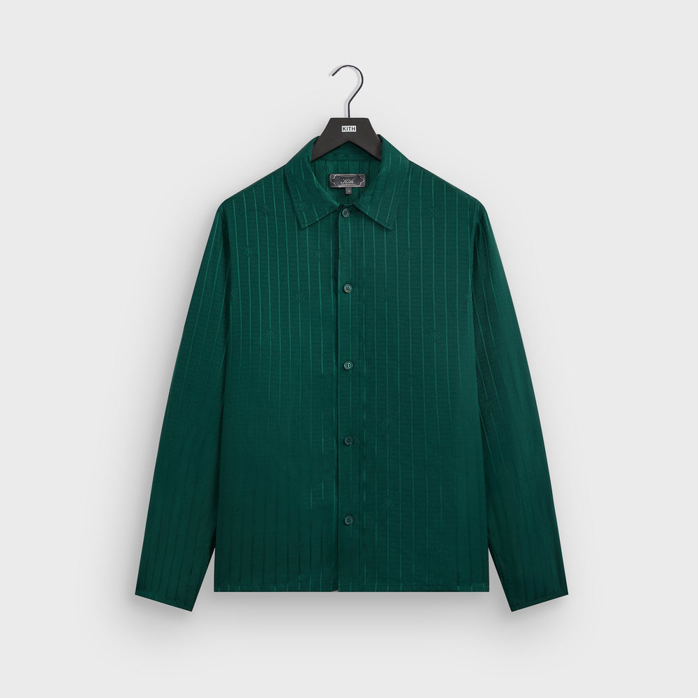 Kith Crest Logo Boxy Collared Overshirt - Fairway | Kith Fairway