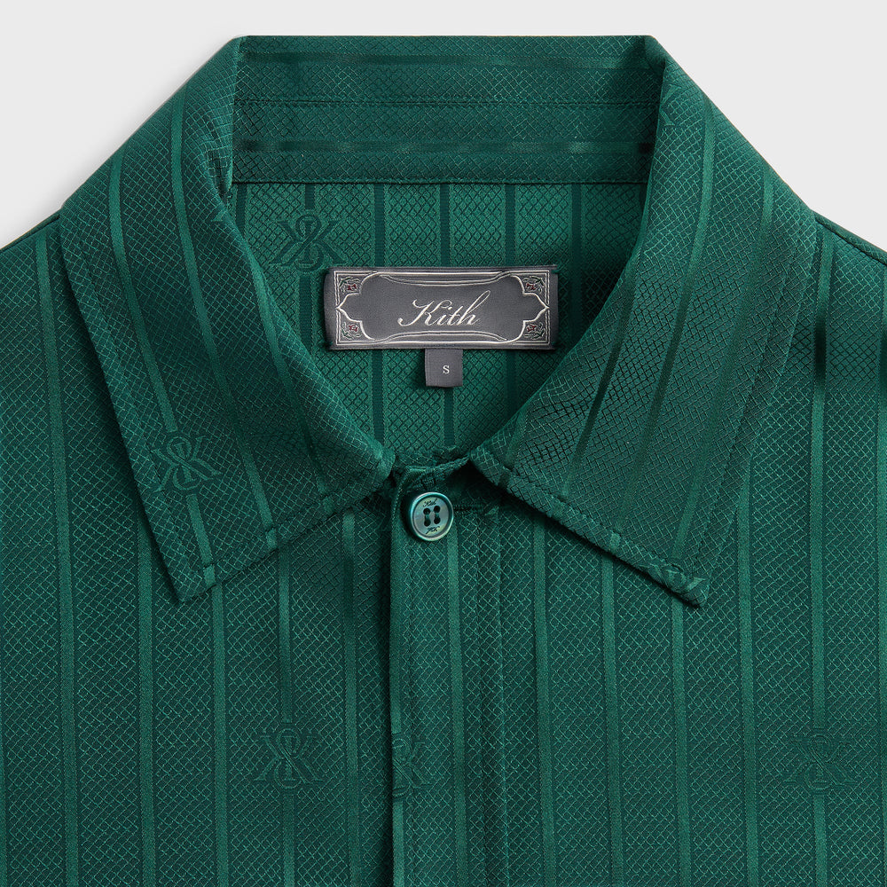 Kith Crest Logo Boxy Collared Overshirt - Fairway | Kith Fairway