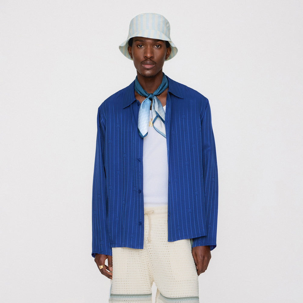 Kith Crest Logo Boxy Collared Overshirt - Bow | Kith Bow