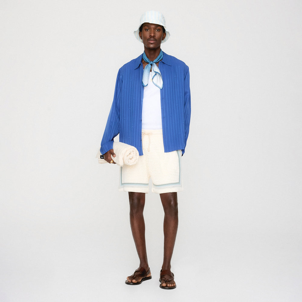 Kith Crest Logo Boxy Collared Overshirt - Bow | Kith Bow