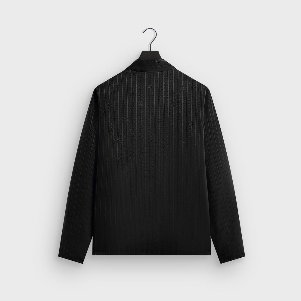 Kith Crest Logo Boxy Collared Overshirt - Black | Kith Black