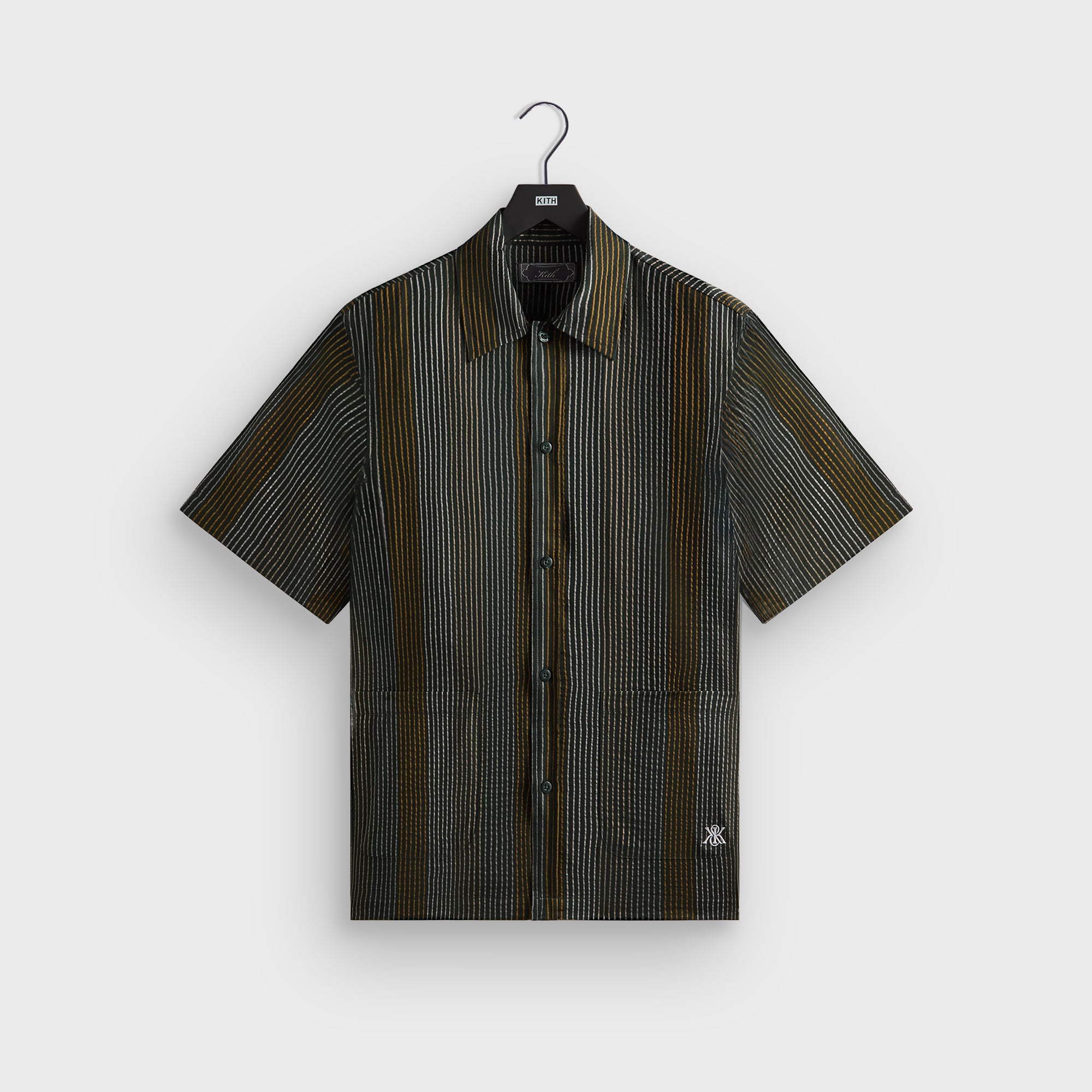 Kith Seersucker Boxy Collared Overshirt - Stadium | Kith Stadium