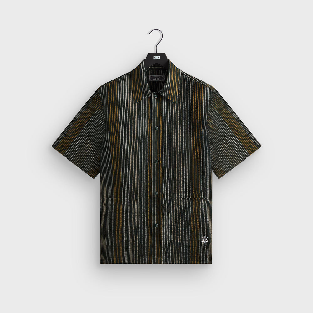 Kith Seersucker Boxy Collared Overshirt - Stadium | Kith Stadium