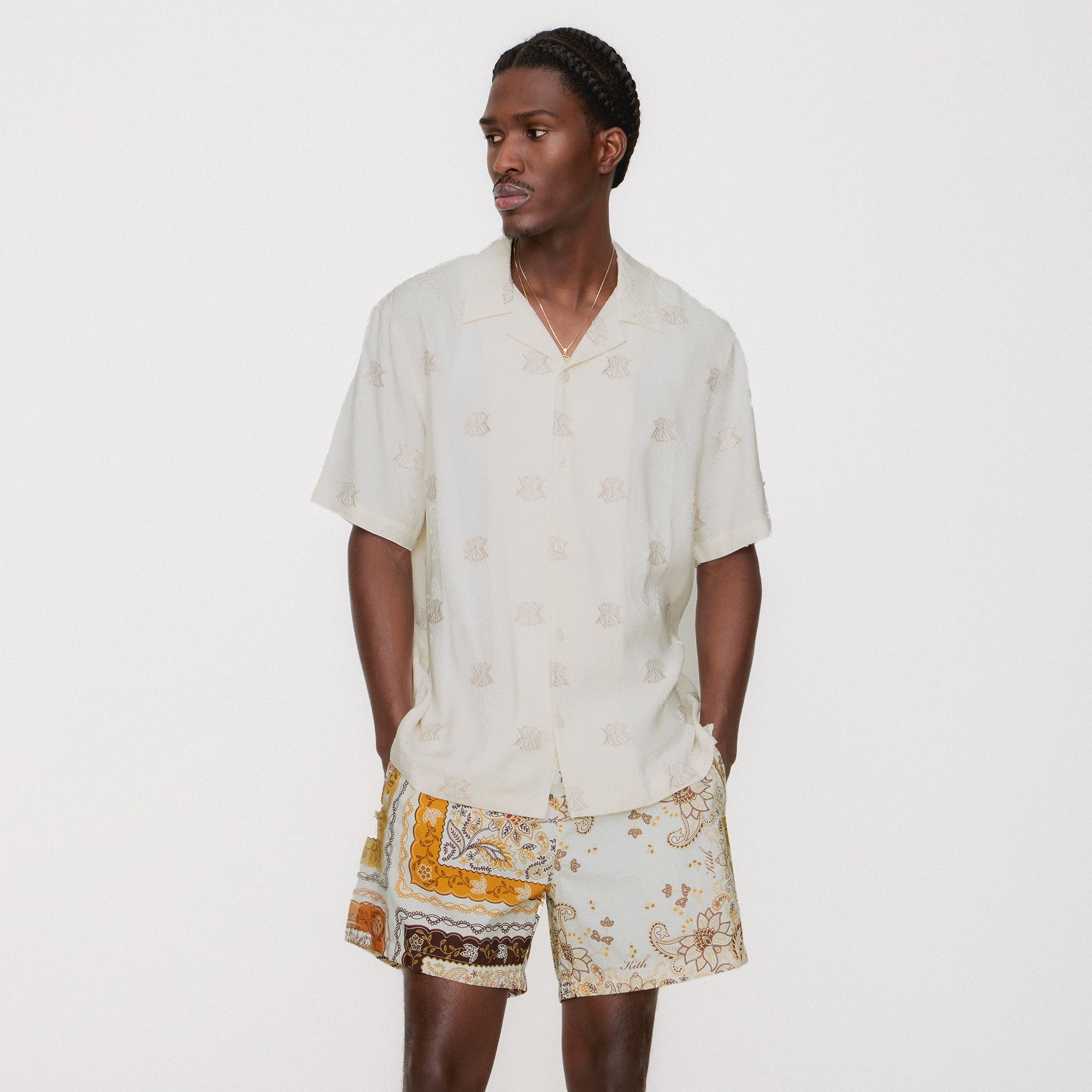 Kith Panelled Bandana Ashton Swim Short - Sandrift | Kith Sandrift