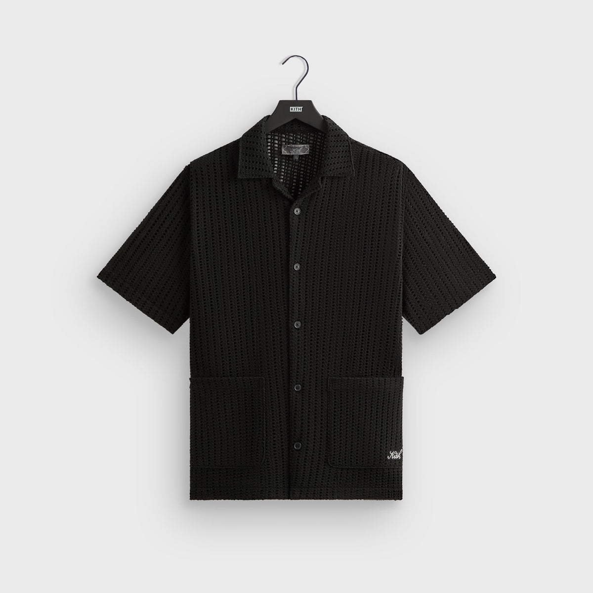Kith Cotton Mesh Thompson Camp Collar Shirt - Black | Kith Black