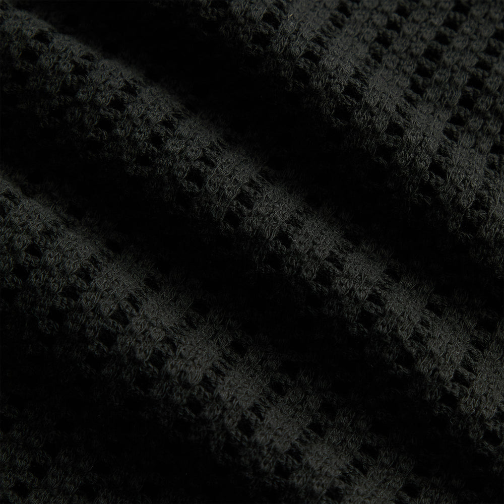 Kith Cotton Mesh Thompson Camp Collar Shirt - Black | Kith Black