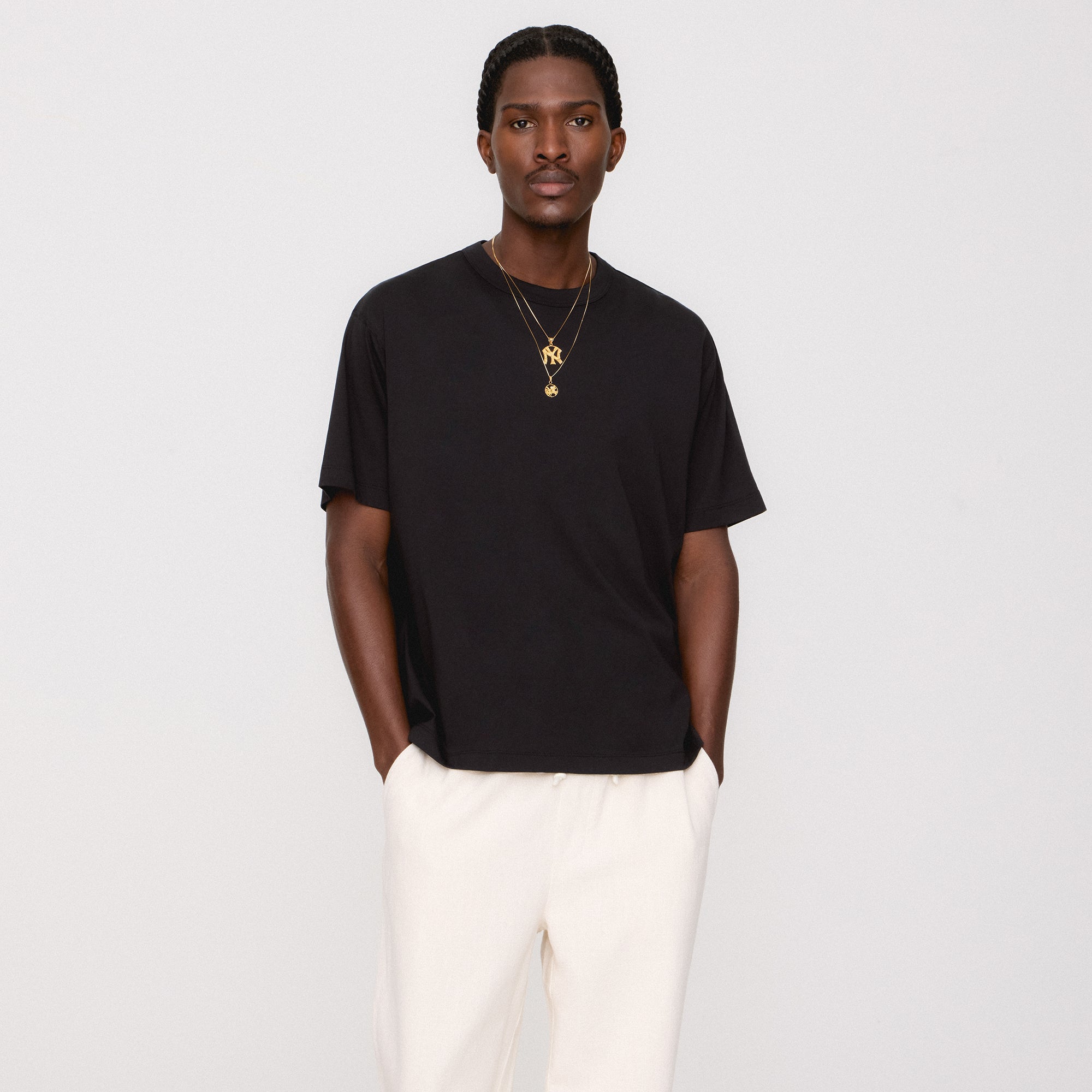 &Kin Pima Jersey Alex Boxy Tee - Black | Kith Black