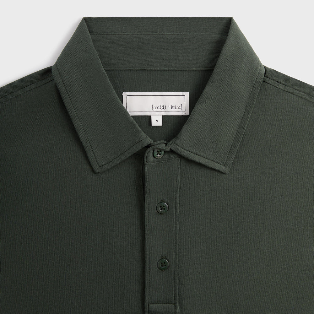 &Kin Pima Jersey Short Sleeve Heathrow Polo - Taiga | Kith Taiga