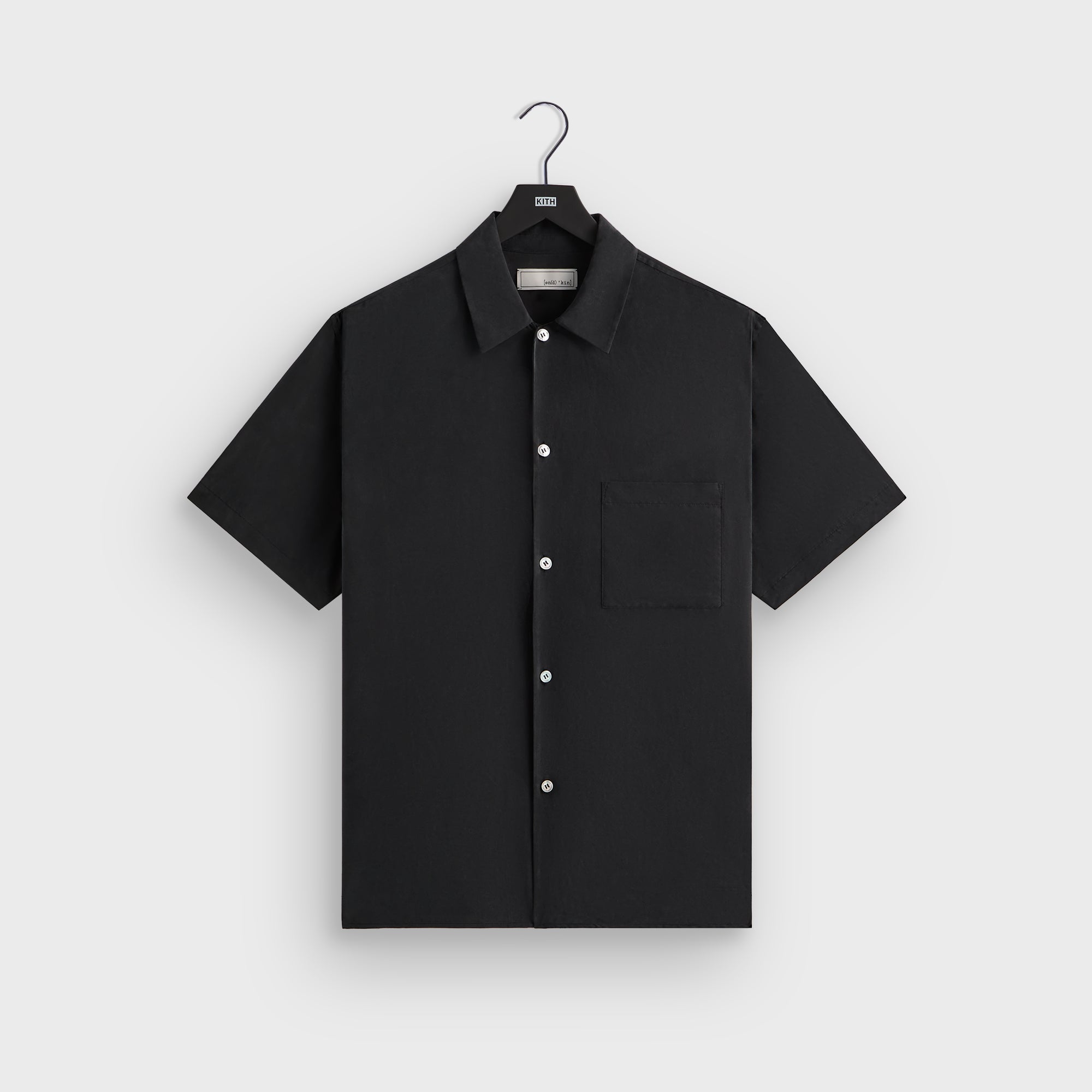 &Kin Silk Habotai Beckham Buttondown - Black | Kith Black