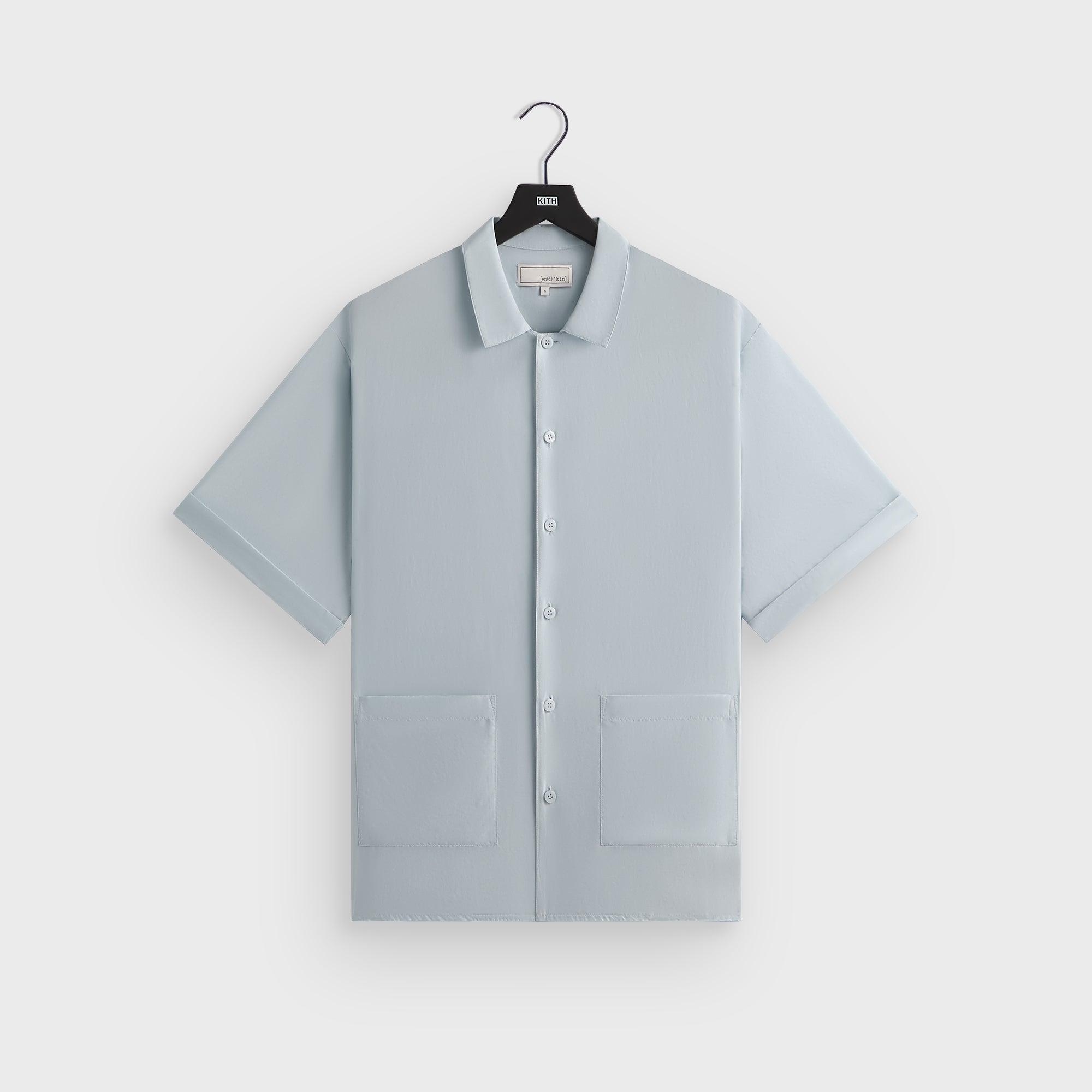 &Kin Silk Habotai Short Sleeve Reade Shirt - Light Indigo | Kith Light Indigo