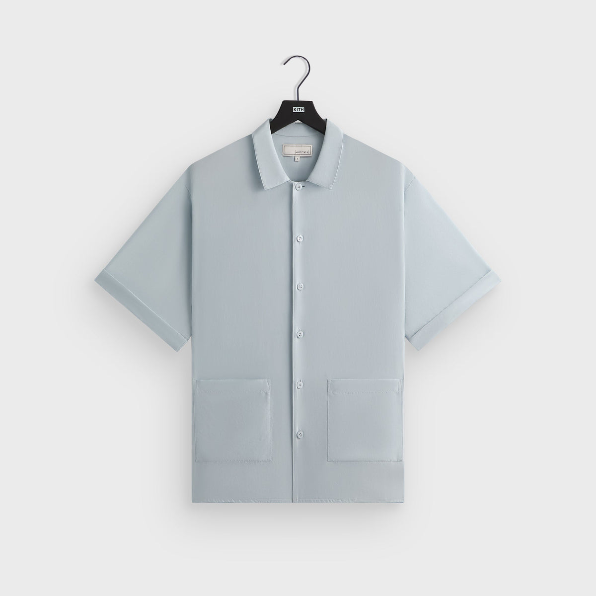 &Kin Silk Habotai Short Sleeve Reade Shirt - Light Indigo | Kith Light Indigo