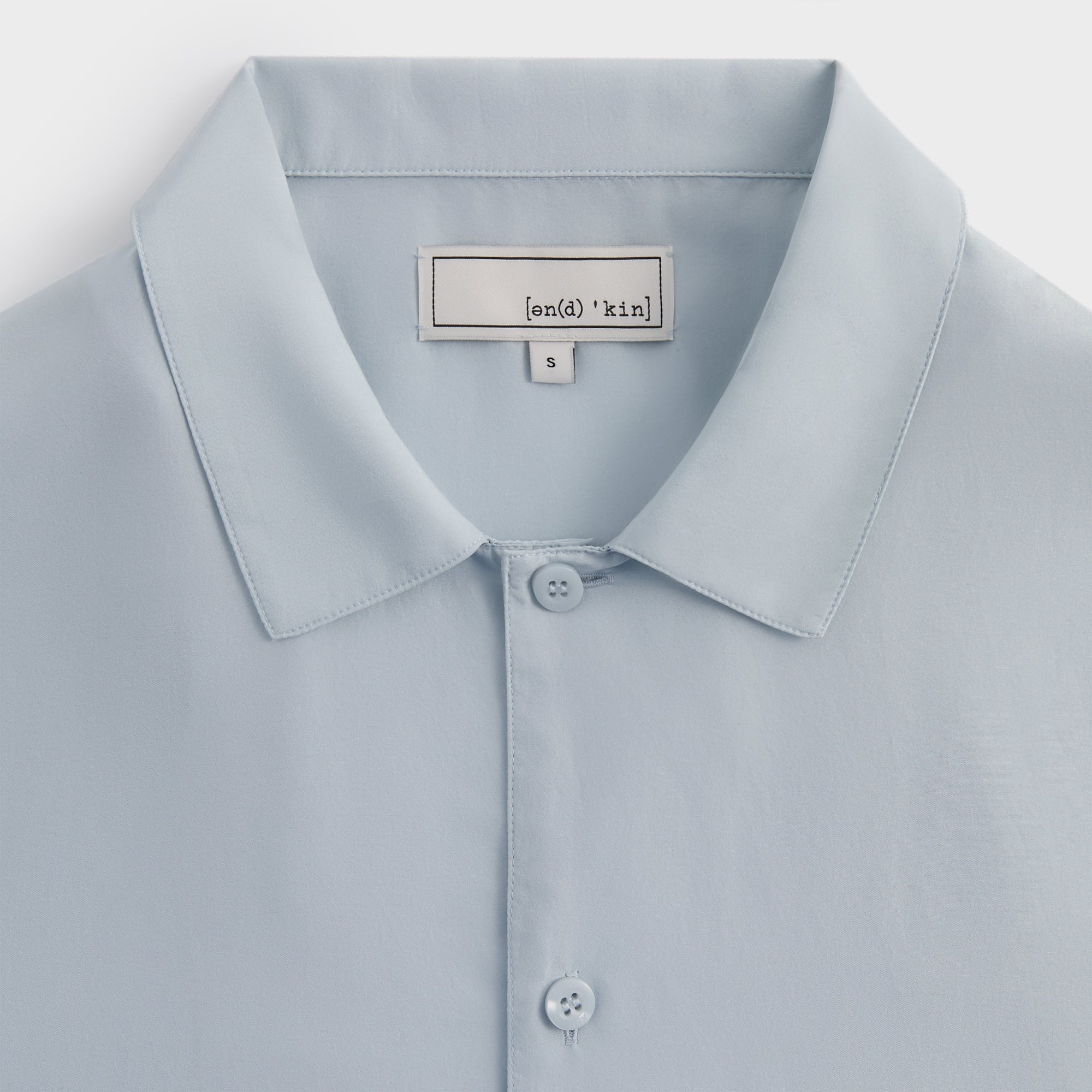&Kin Silk Habotai Short Sleeve Reade Shirt - Light Indigo | Kith Light Indigo