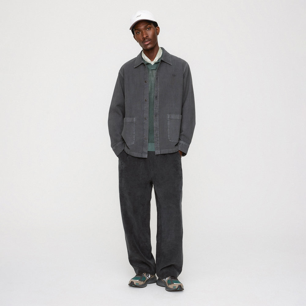 Kith Soft Woven Long Sleeve Boxy Collared Overshirt - Carbon | Kith Carbon