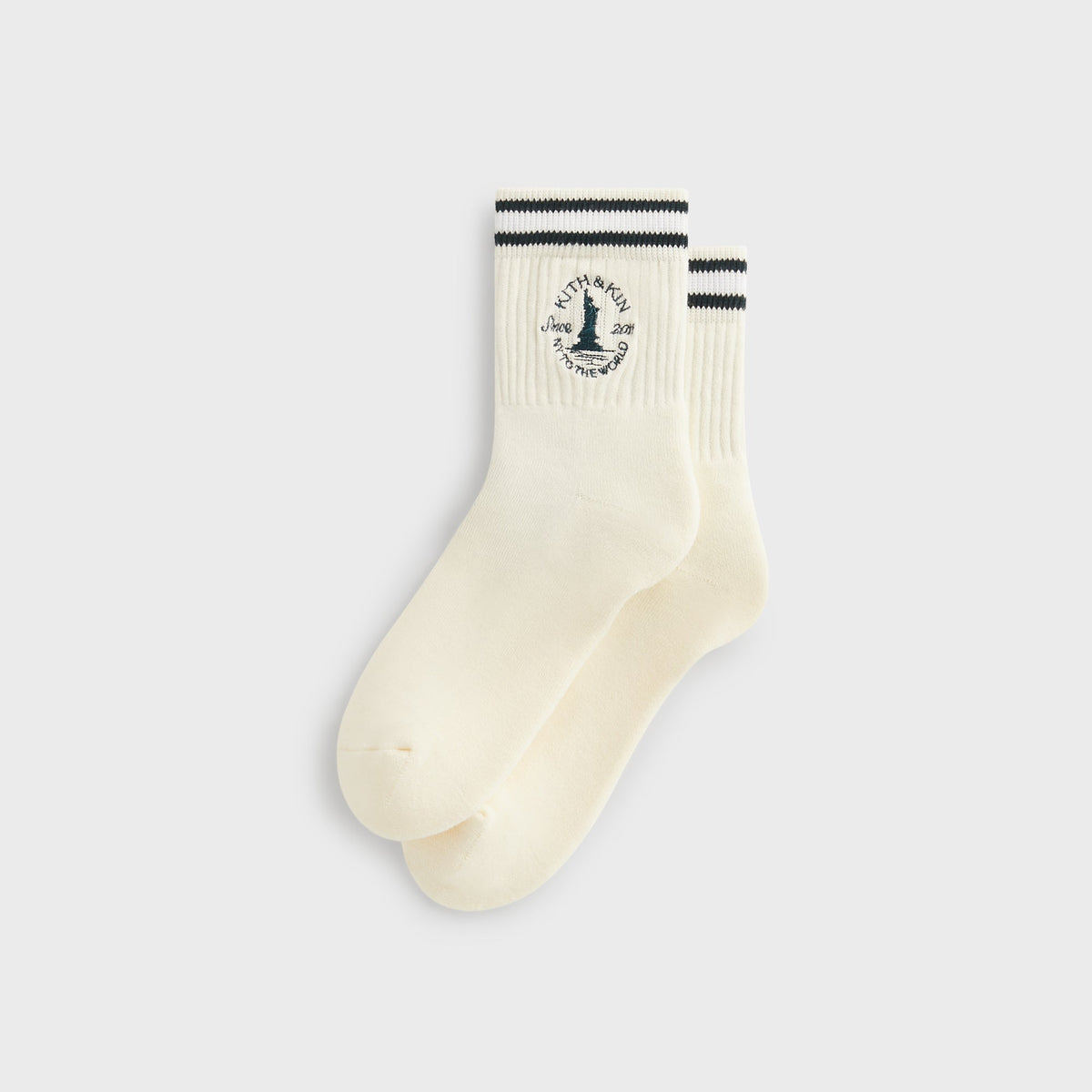 Kith & Kin Logo Mid Crew Sock - Sandrift | Kith Sandrift