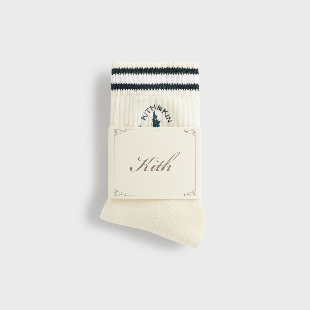 Kith & Kin Logo Mid Crew Sock - Sandrift | Kith Sandrift